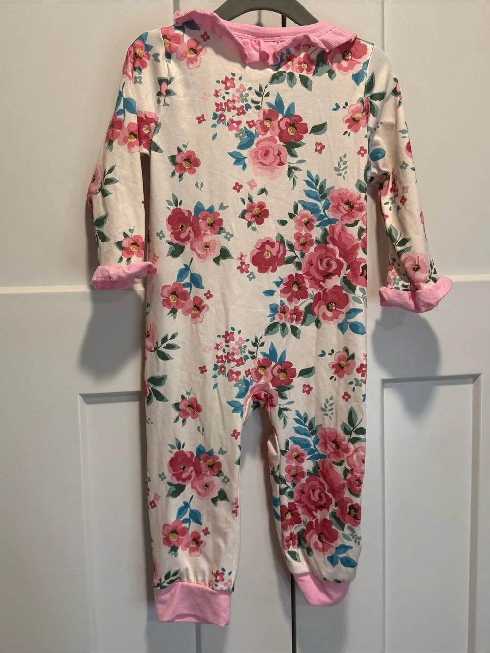 Glacier + Sea Boutique Floral Pink Ruffle Baby Romper 18month